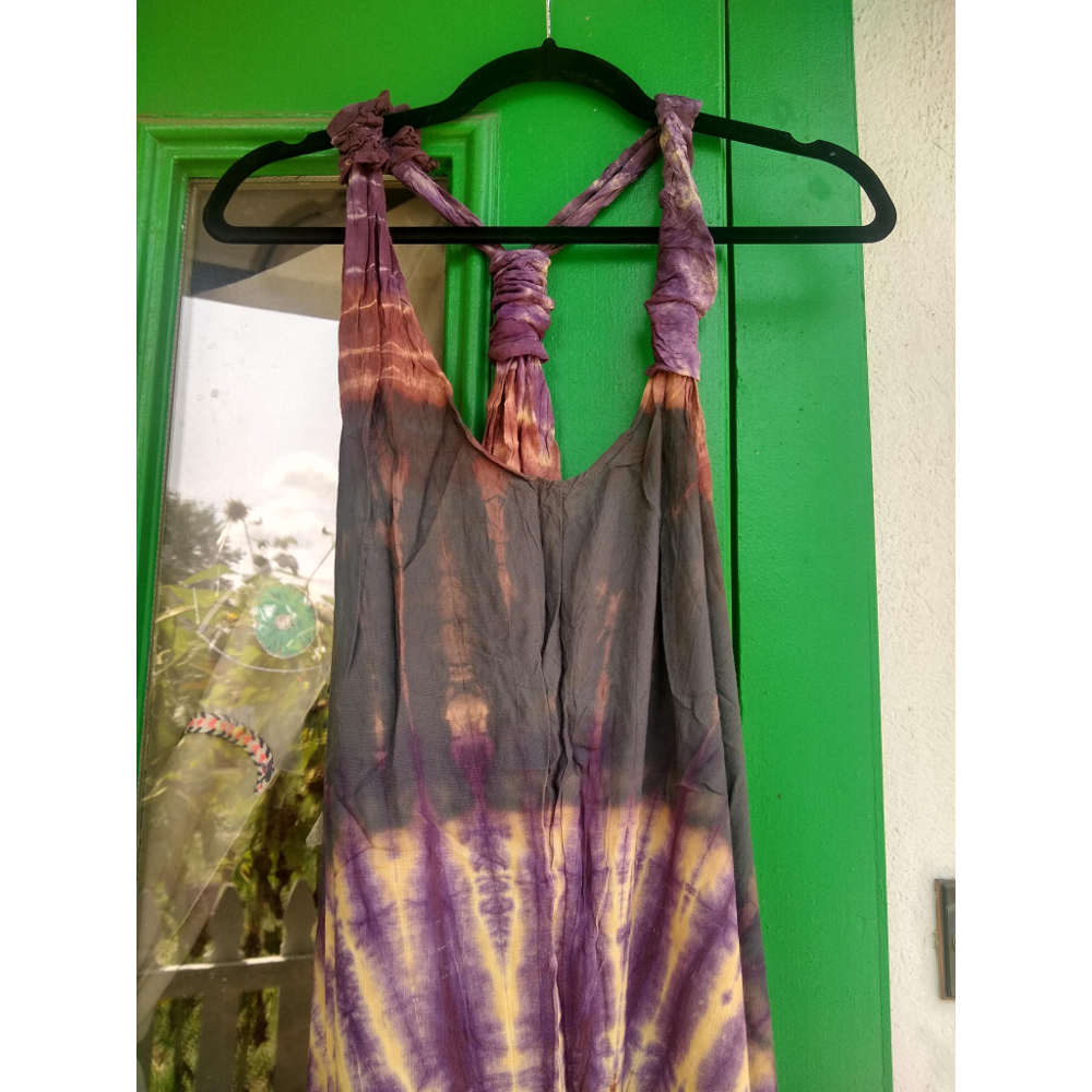 loose tie dye jumpsuit, purple