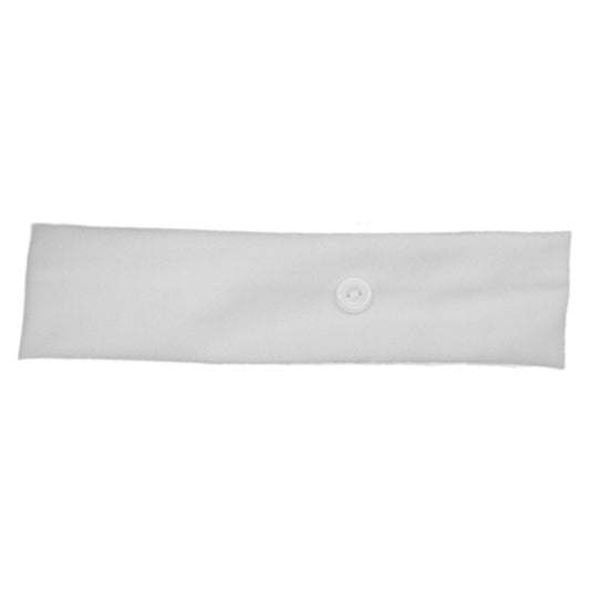Stretch Headbands with Mask Buttons, white