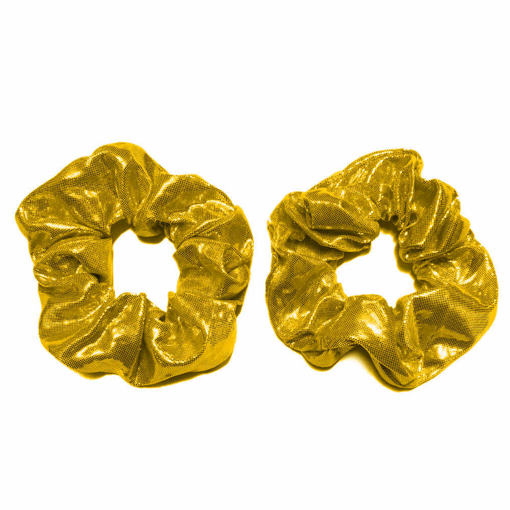 metallic scrunchies, gold