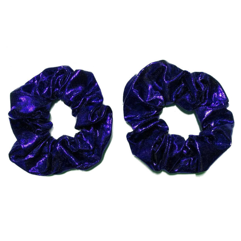 metallic scrunchies, royal blue