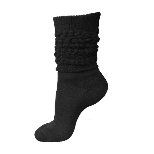 midweight slouch socks, black