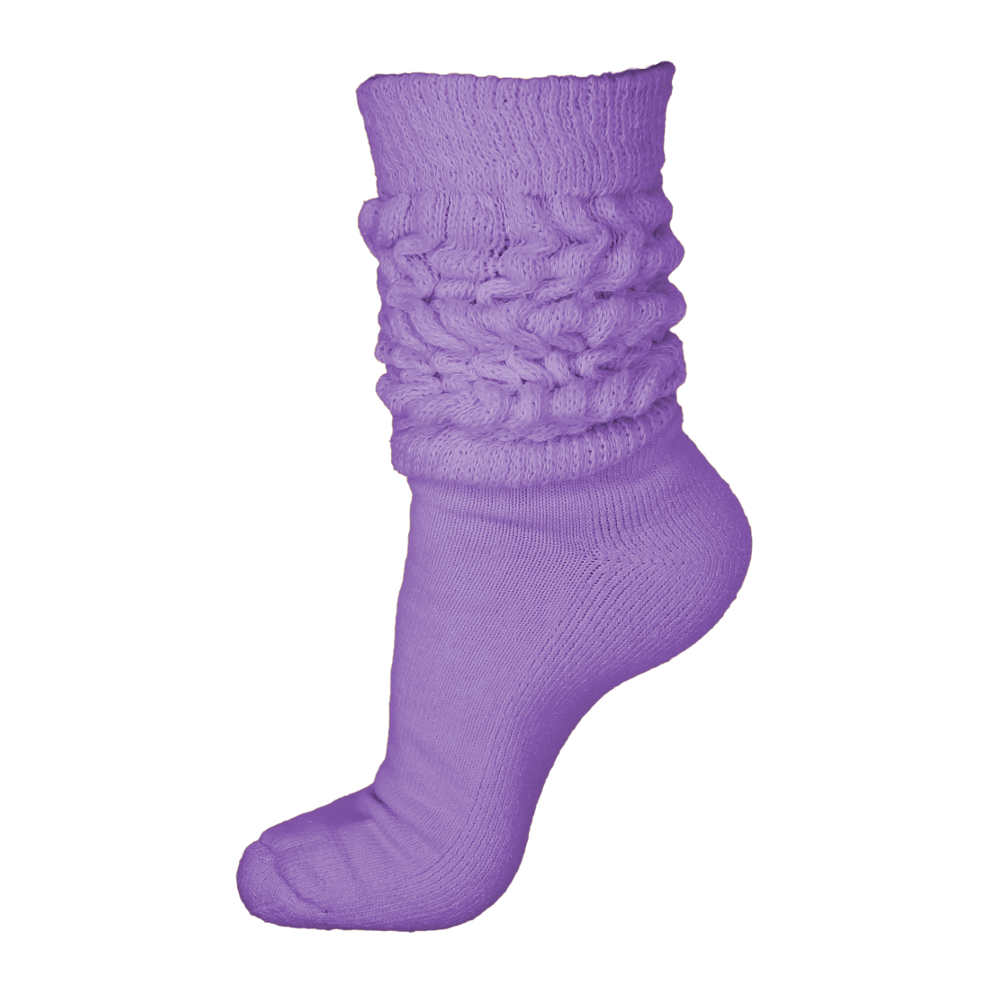 midweight slouch socks, lavender