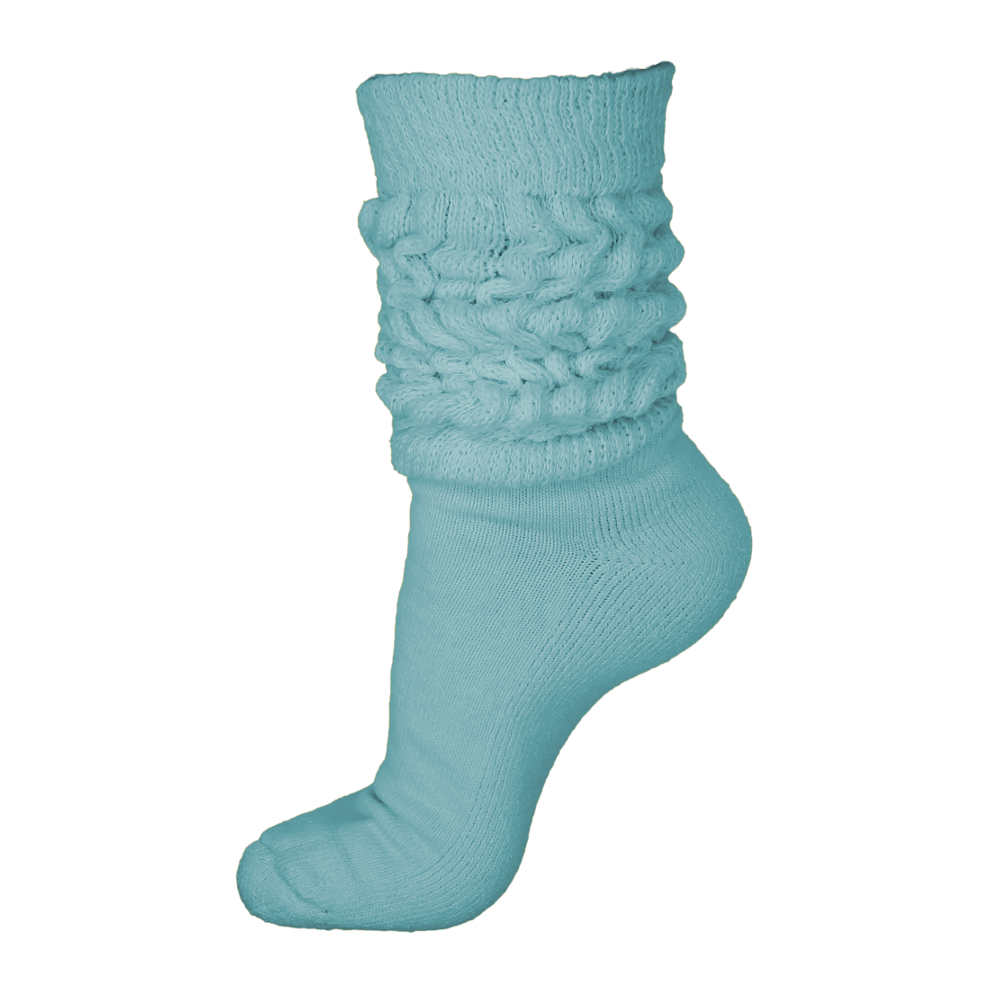 midweight slouch socks, light blue