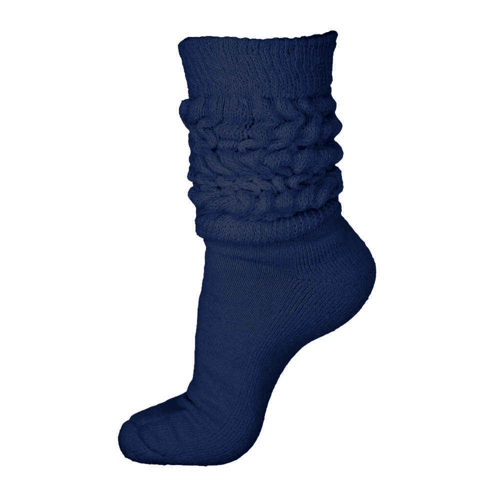 midweight slouch socks, navy blue