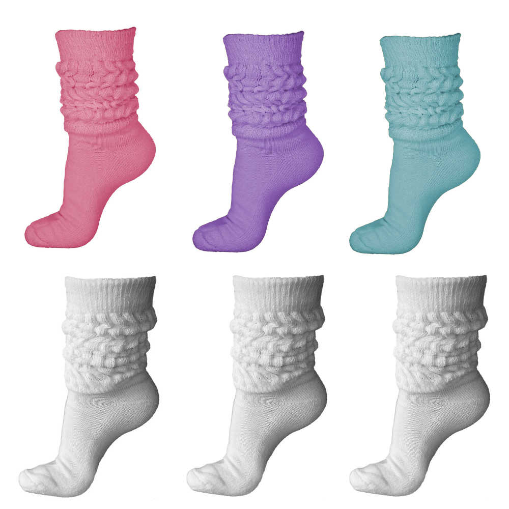 midweight slouch socks, pastel assortment