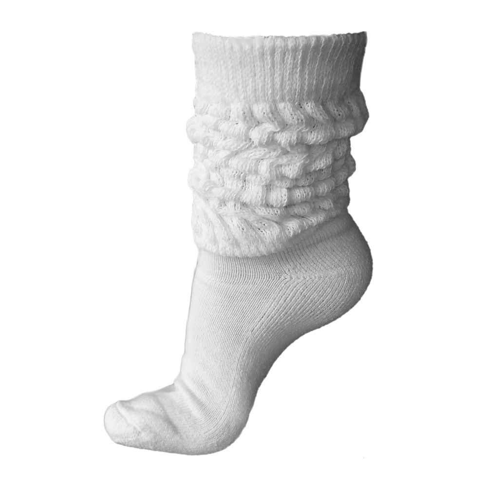 midweight slouch socks, white