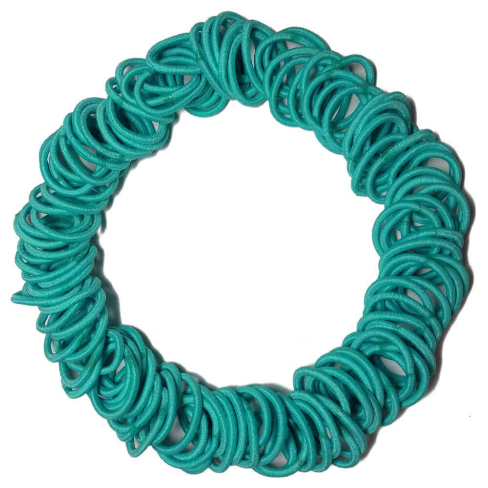 Threddies mini ponytail elastics in aqua