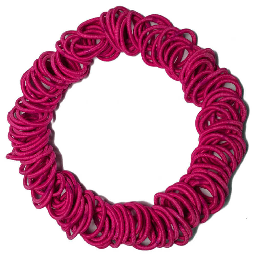 Threddies mini ponytail elastics in hot pink