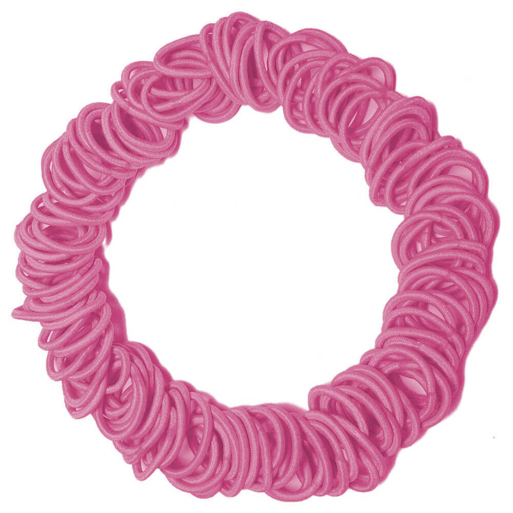 Threddies mini hair ties in peony pink