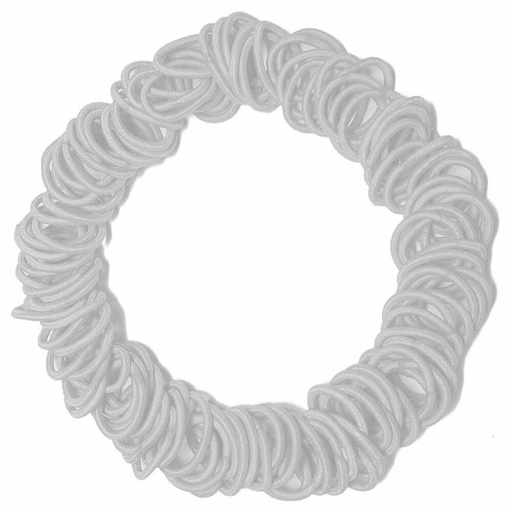Threddies mini hair elastics in white