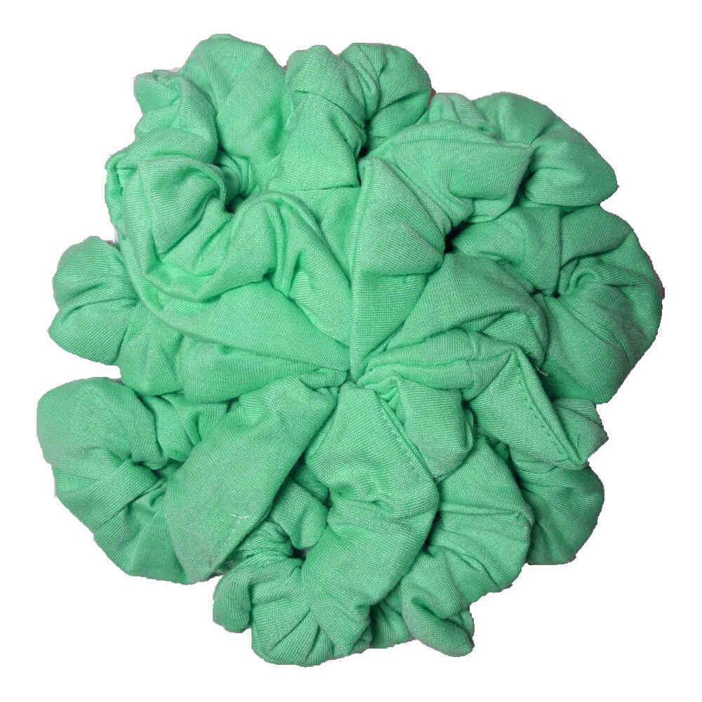 mint green cotton scrunchies