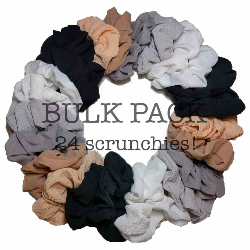 Mixed Texture Scrunchie bulk pack neutral assortment