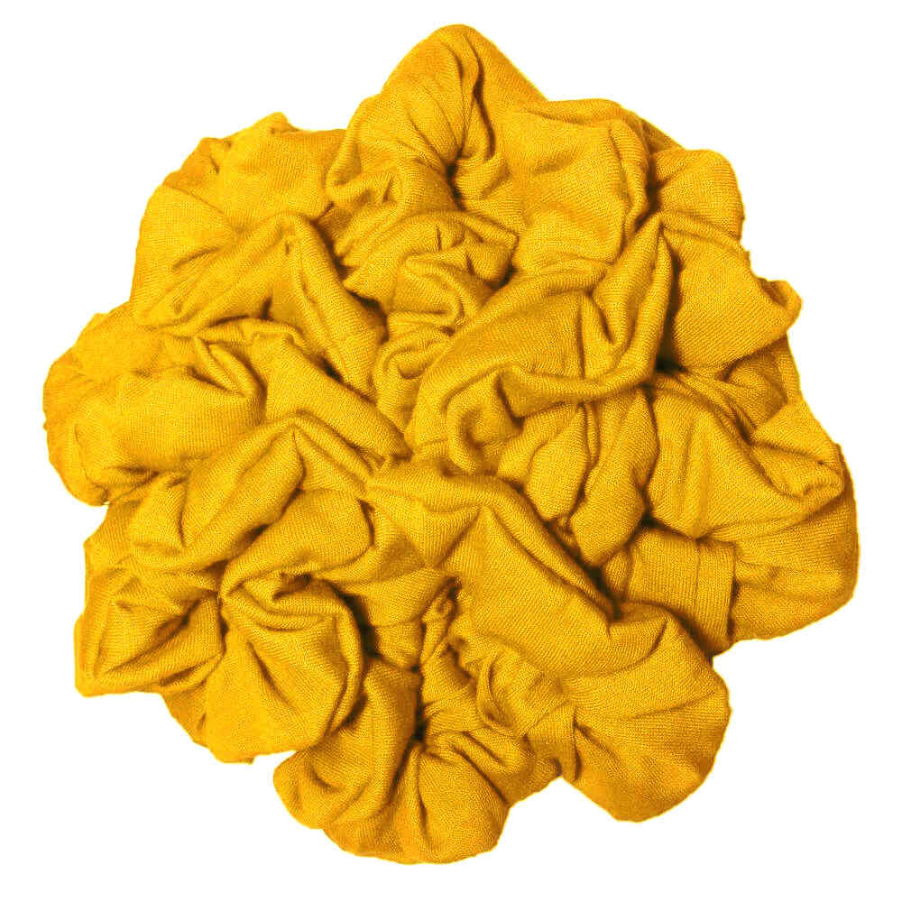 mustard yellow cotton scrunchies