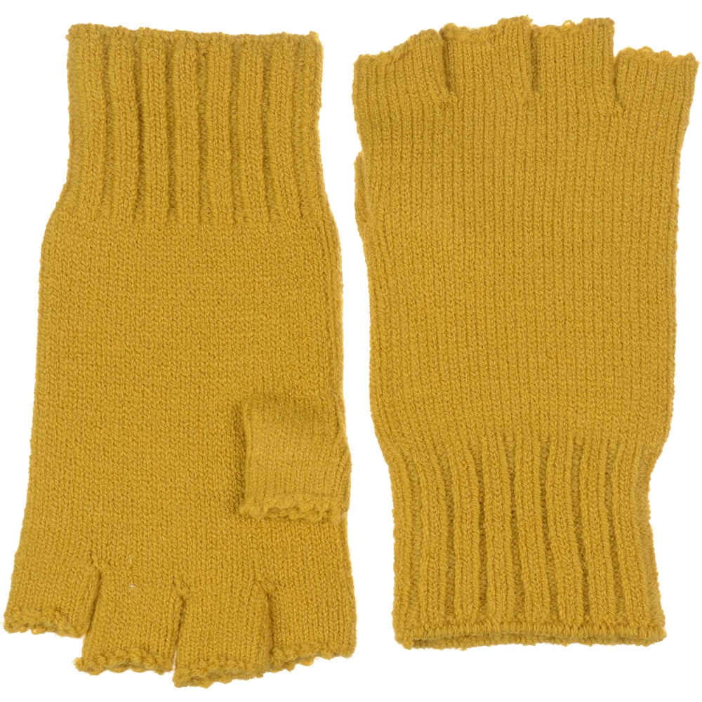Soft Stretchy Fingerless Gloves, mustard yellow