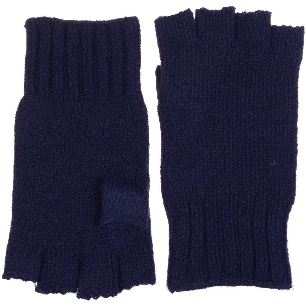 Soft Stretchy Fingerless Gloves, navy blue
