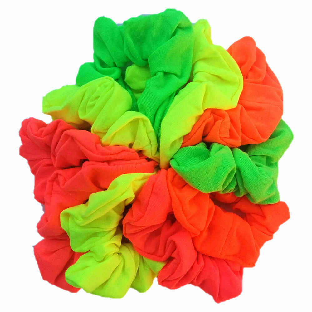 neon assorted cotton scrunchies