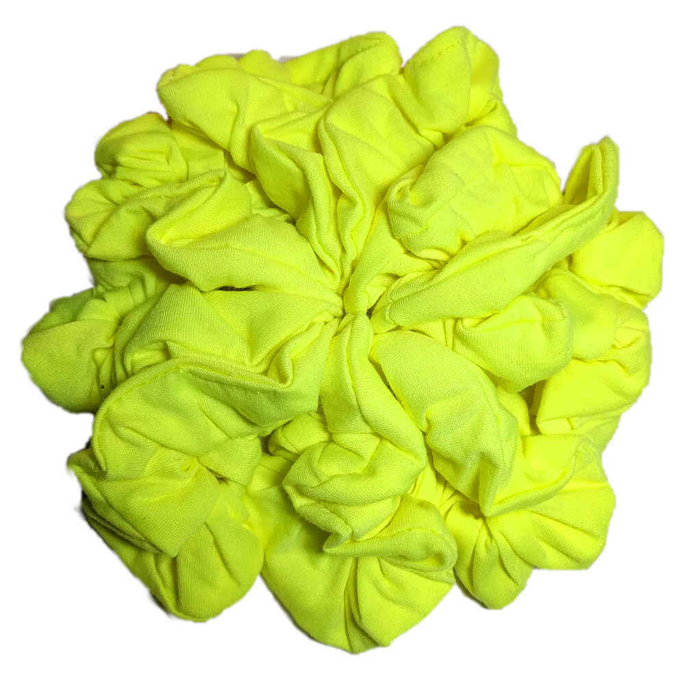 neon yellow cotton scrunchies