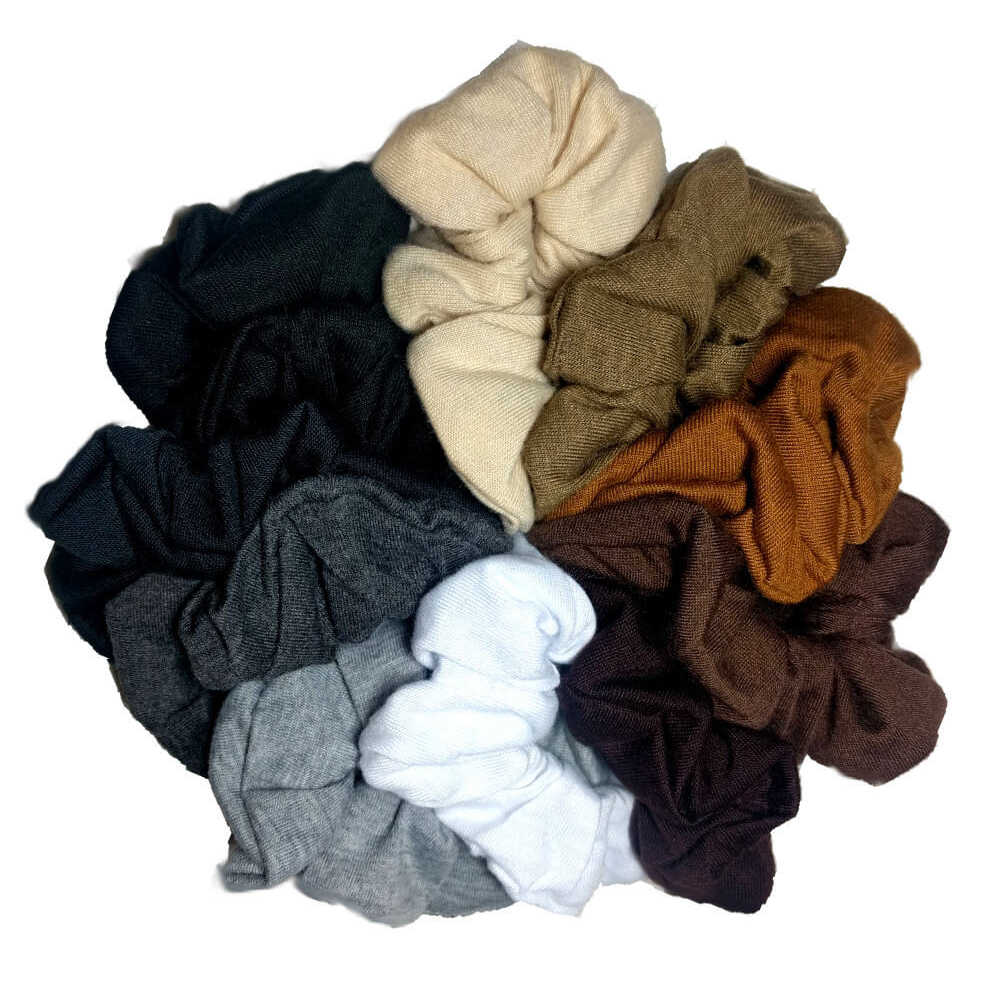 neutral assorted cotton scrunchies