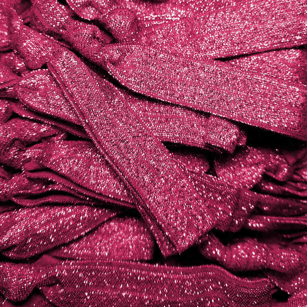no-dent hair elastic ties - metallic hot pink