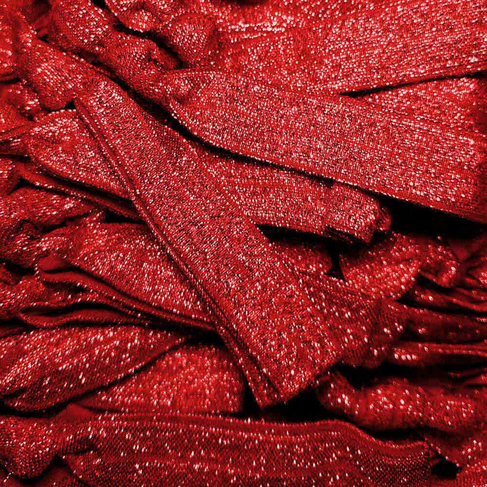 no-dent hair elastic ties - metallic red