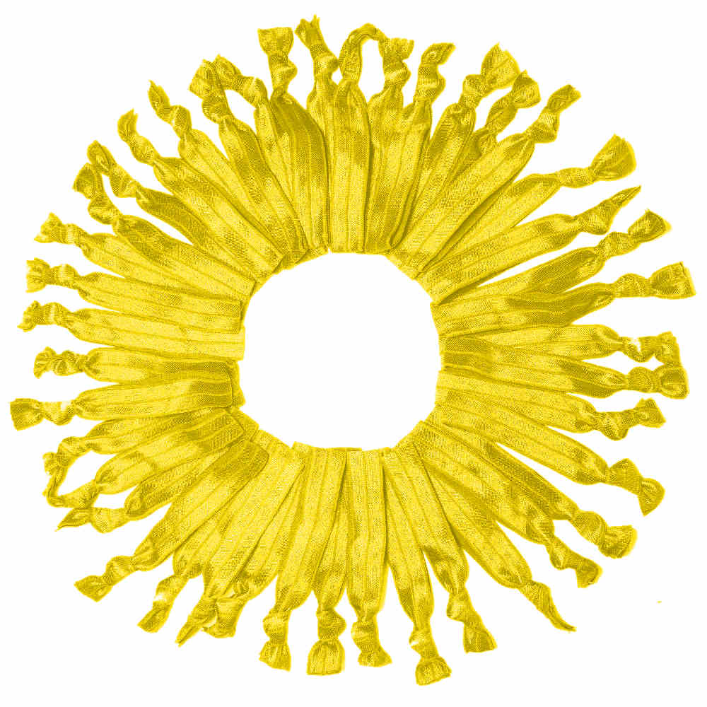 no-dent hair elastic ties - yellow