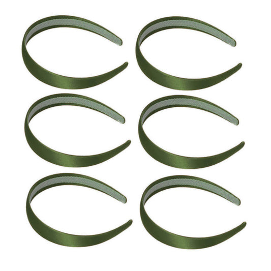 1 inch satin headbands, olive green