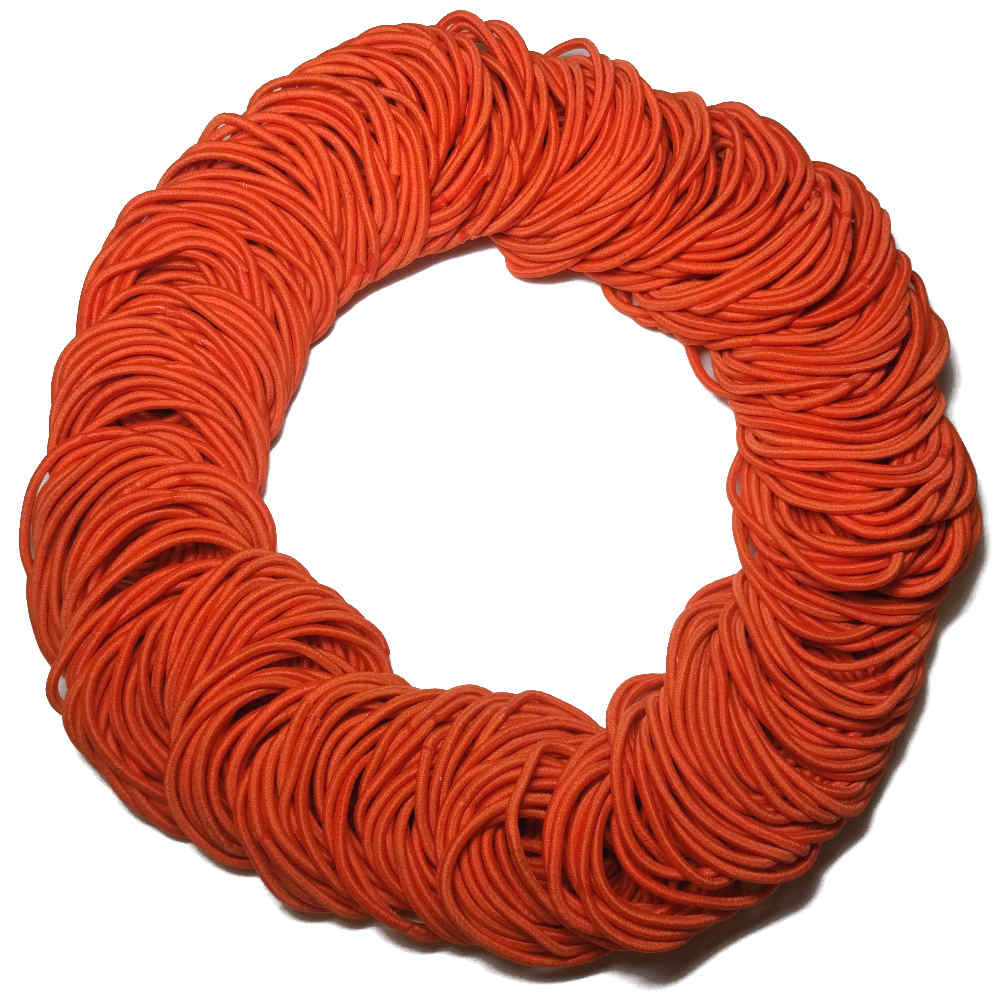 standard 2mm ponytail elastics, orange hair elastics