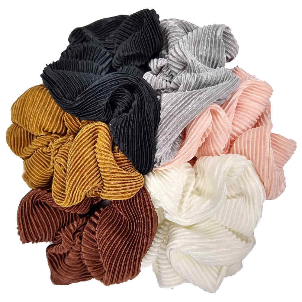 large pleated satin scrunchies