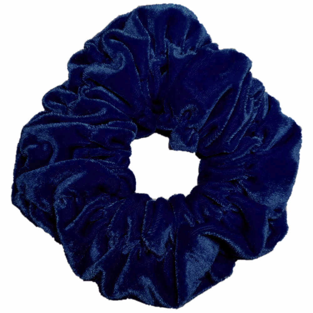 oversized velvet scrunchies, navy blue