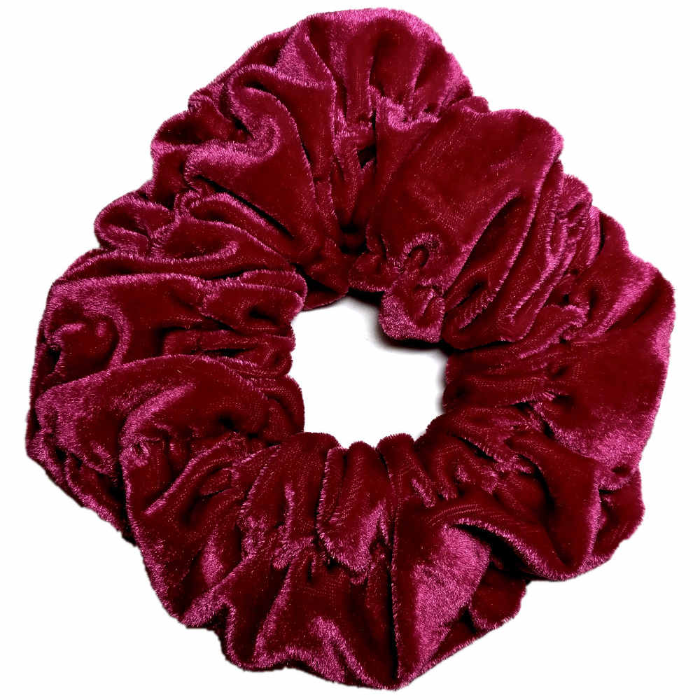 oversized velvet scrunchies, cranberry