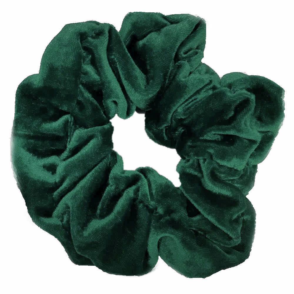 oversized velvet scrunchies, dark green