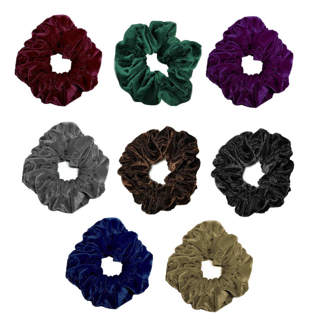 oversized velvet scrunchies, bulk pack