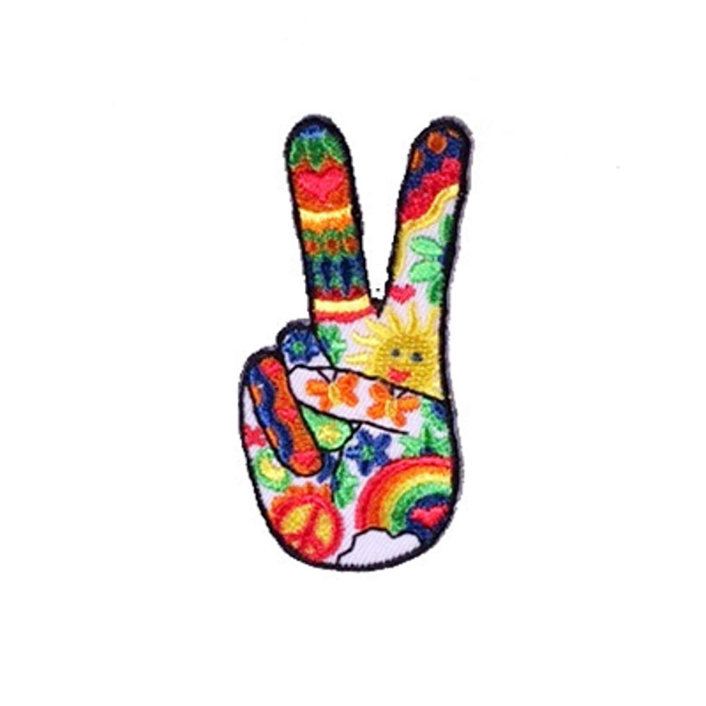 psychedelic peace fingers patch