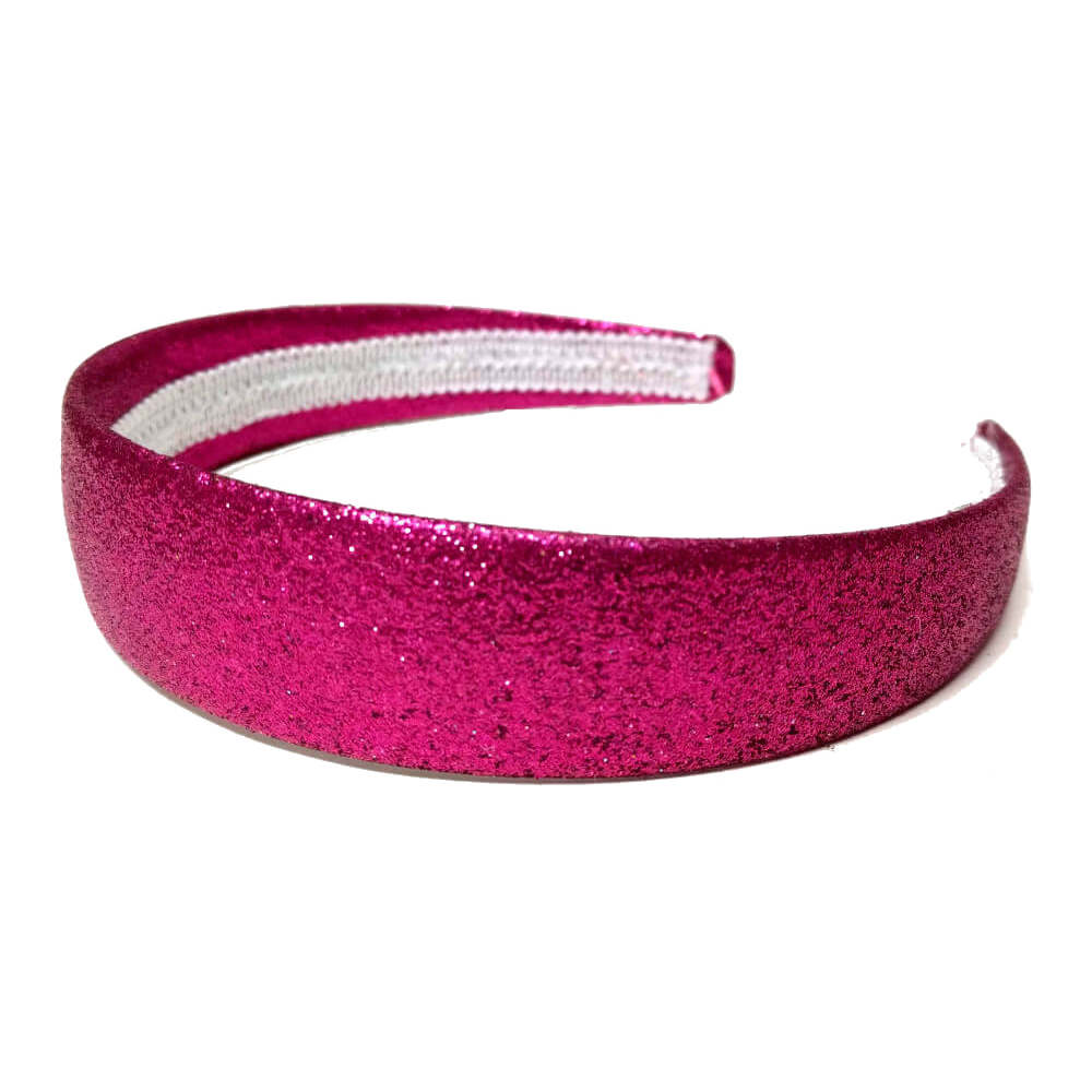 1 inch wide glitter headbands, hot pink