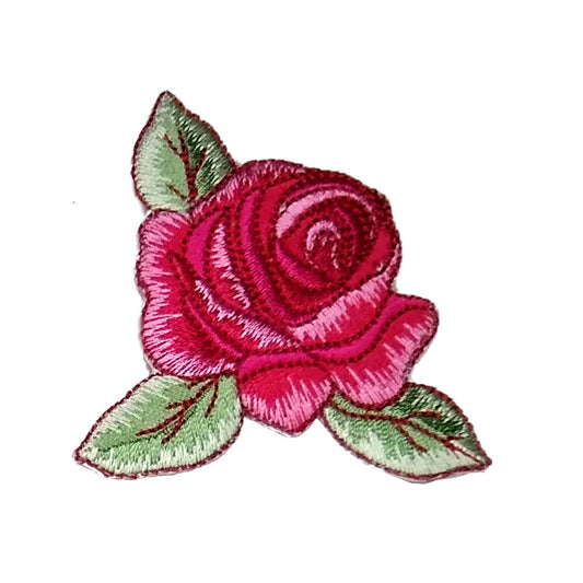 pink rose patch with leaves