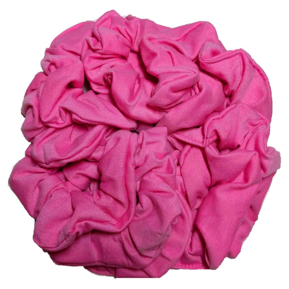 bubblegum pink cotton scrunchies