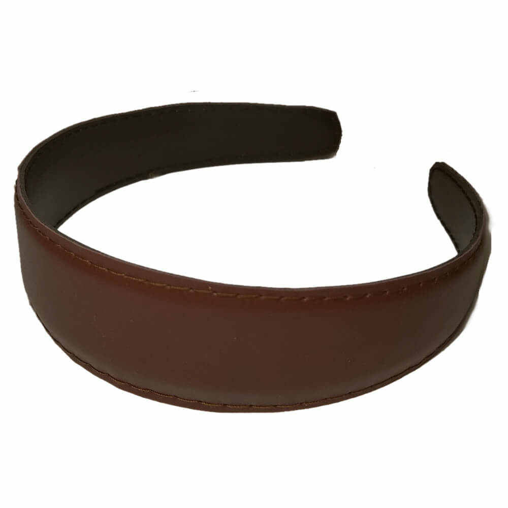 faux leather headband, Dark Brown