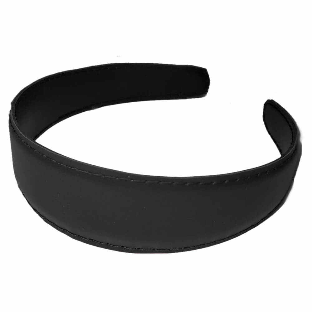 faux leather headband, Black