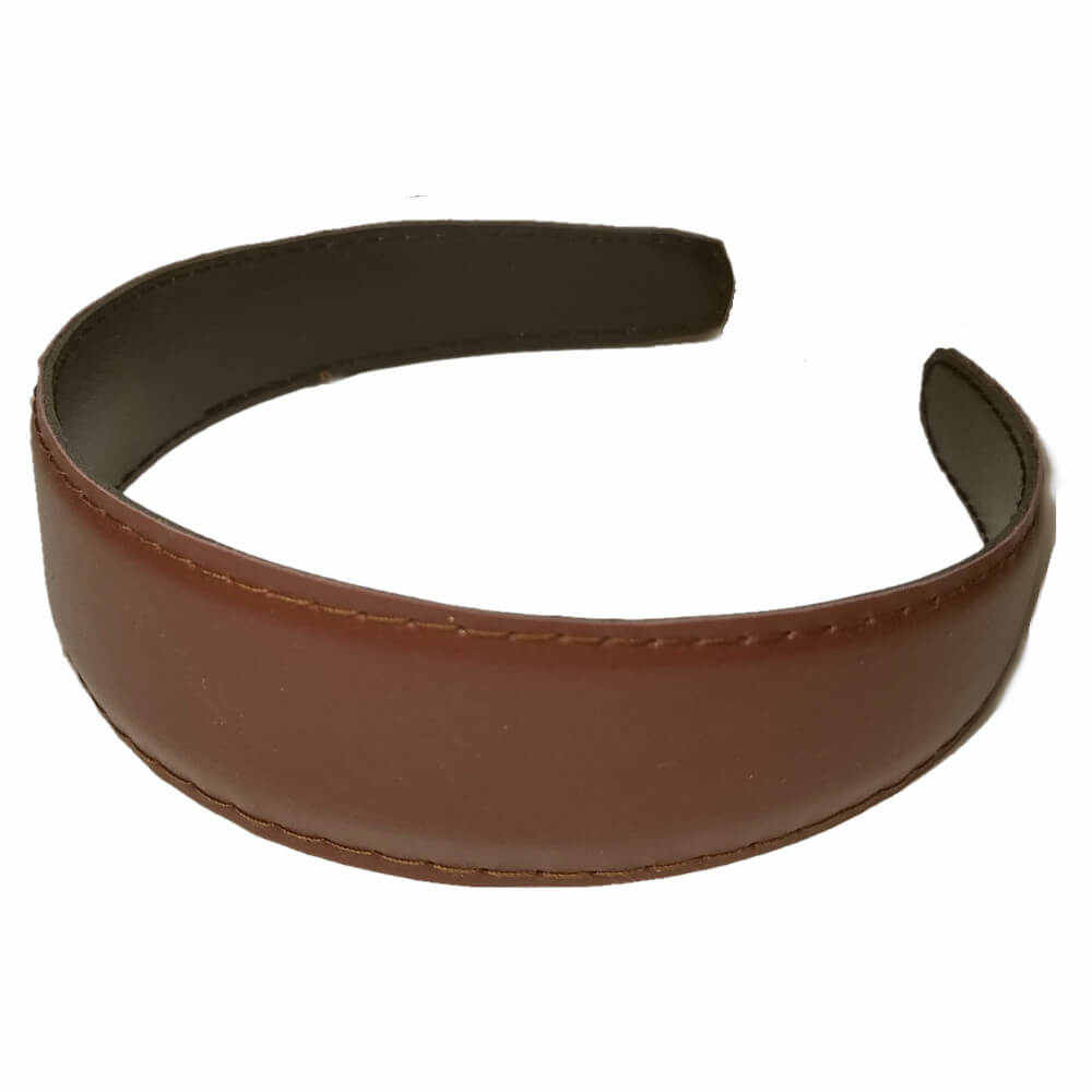 faux leather headband, Brown