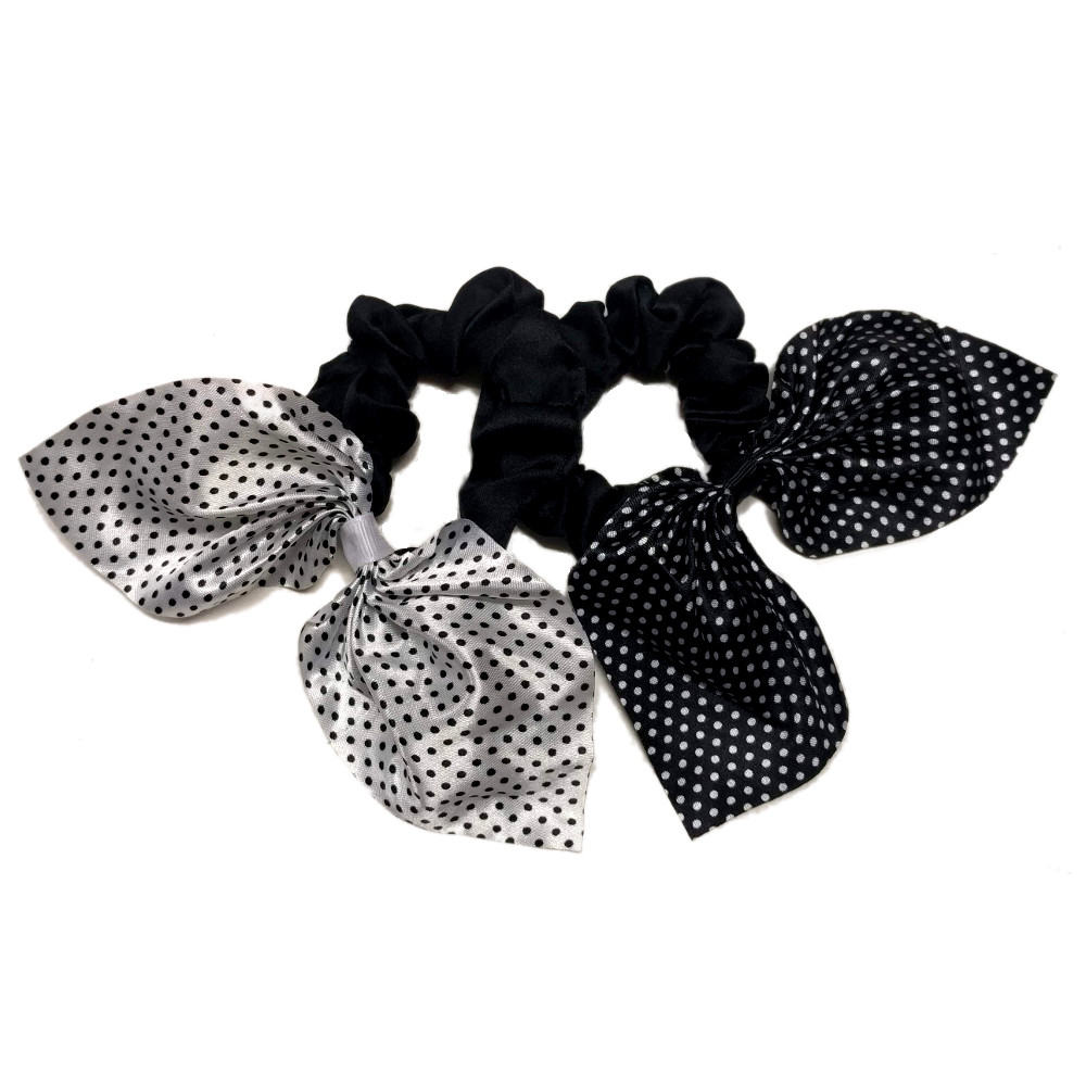 polka dot scrunchies with tails