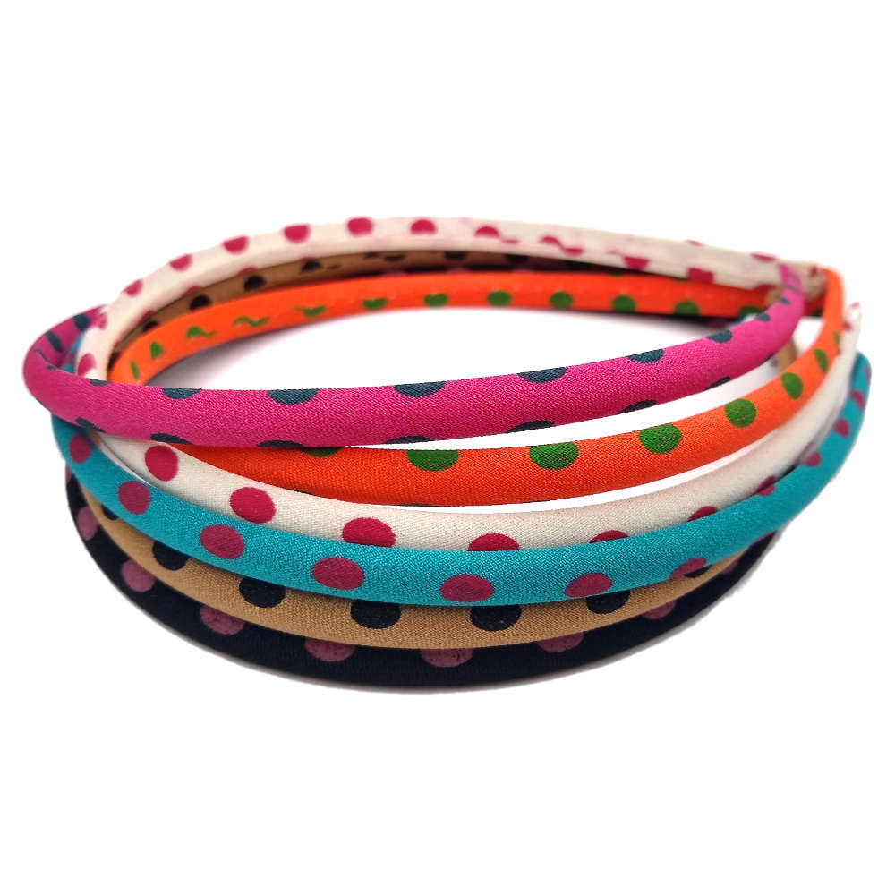 skinny bright polkadot headbands