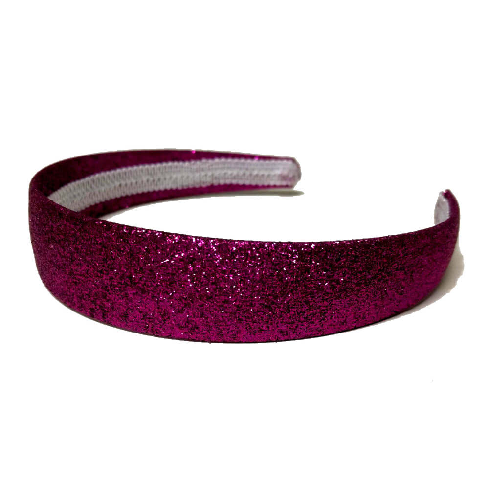 1 inch wide glitter headbands, purple