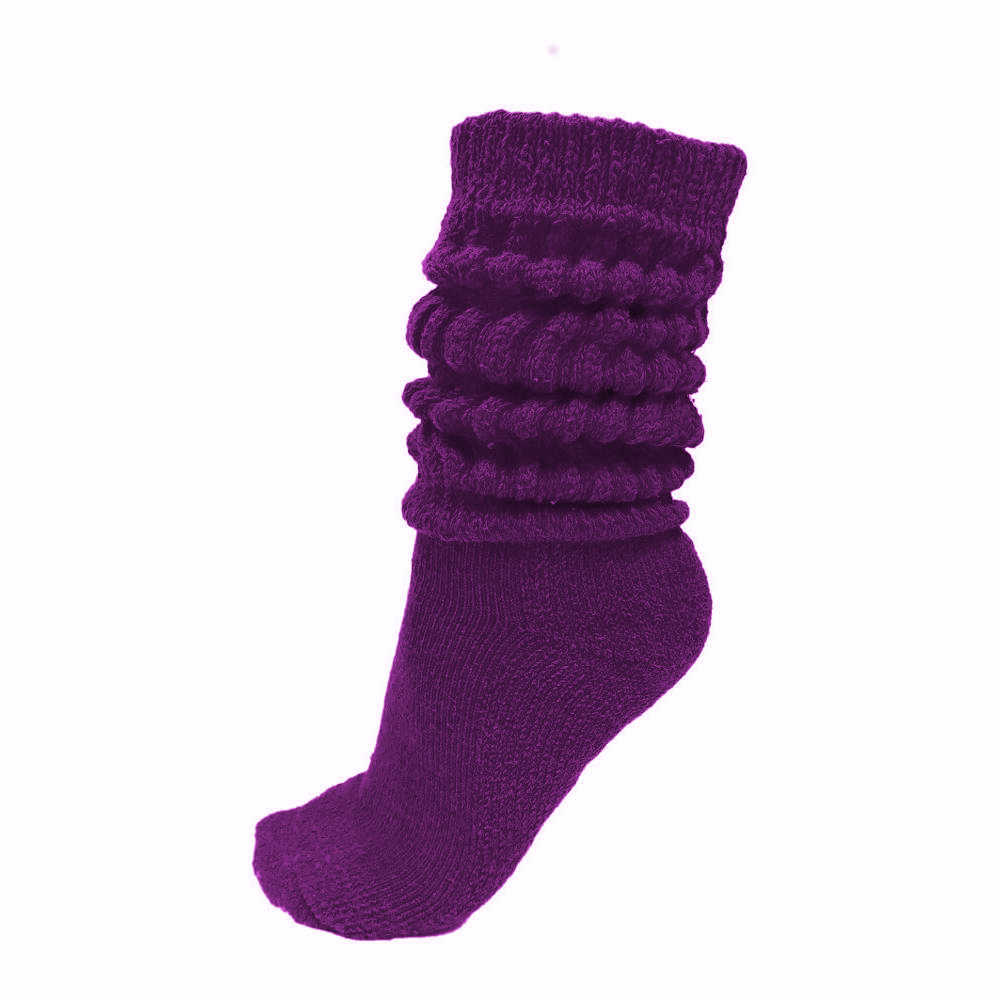 slouch socks, purple