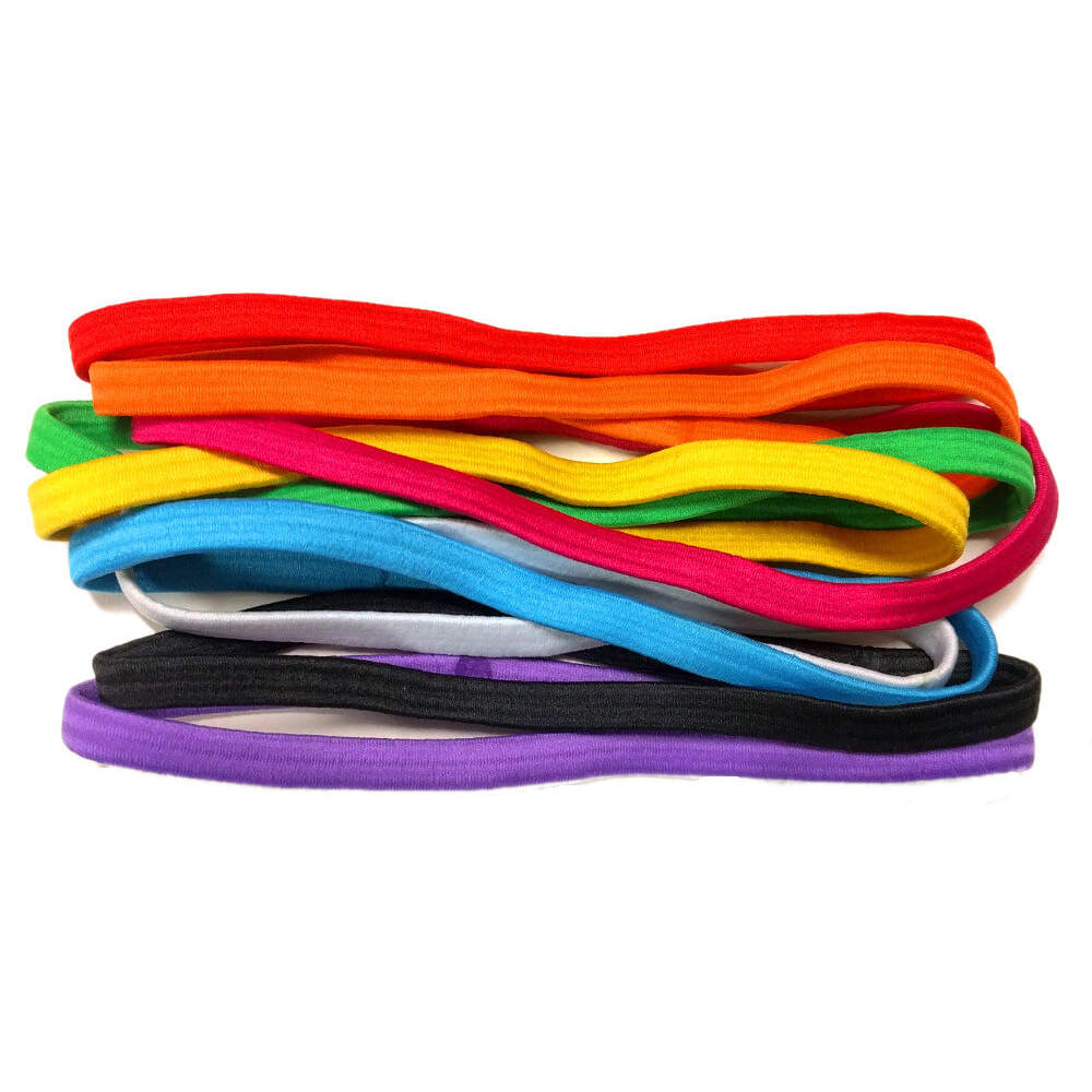 thick elastic headbands, rainbow assortment