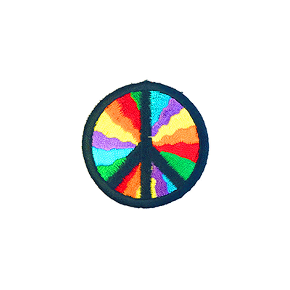 Rainbow peace sign patch