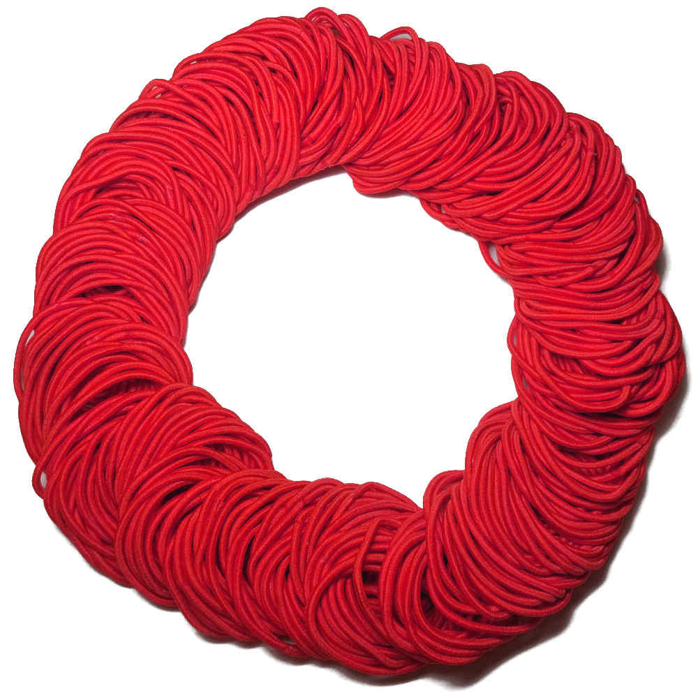 standard 2mm ponytail elastics, red hair elastics