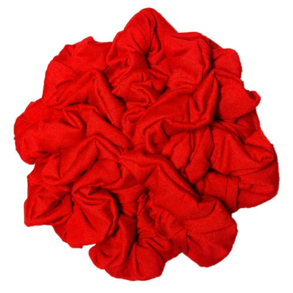 red cotton scrunchies