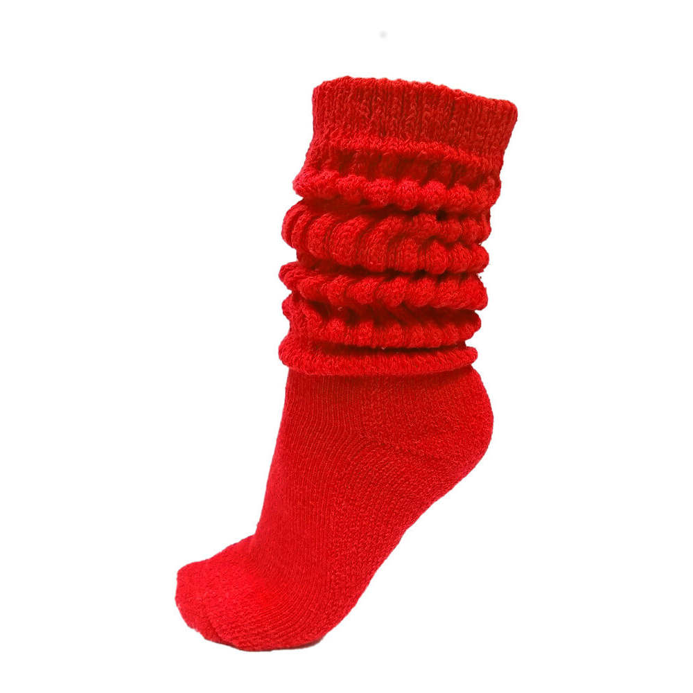 slouch socks, red