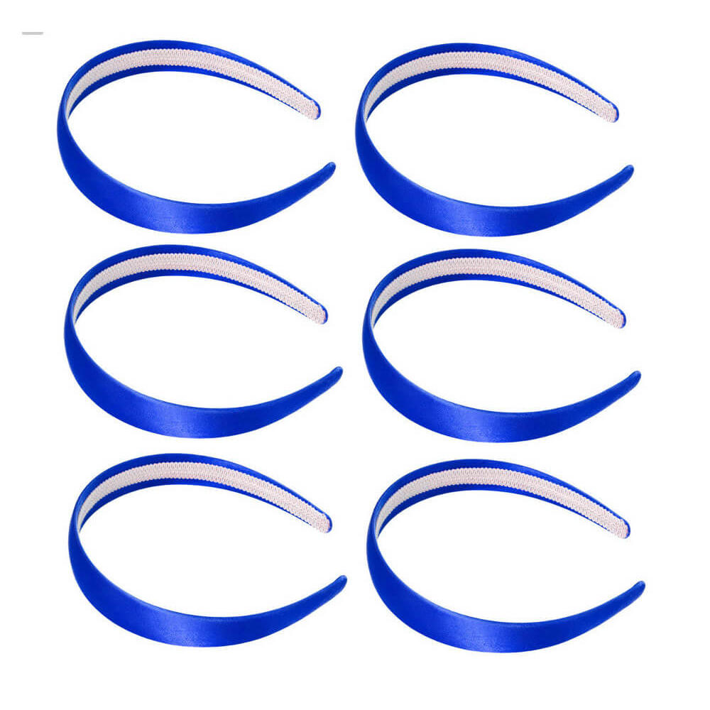 1 inch satin headbands, royal blue