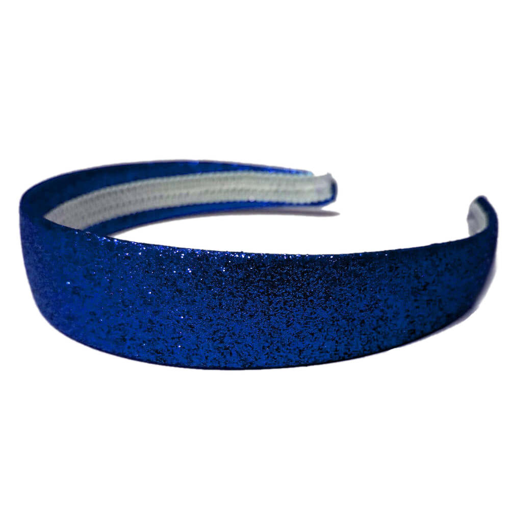 1 inch wide glitter headbands, royal blue